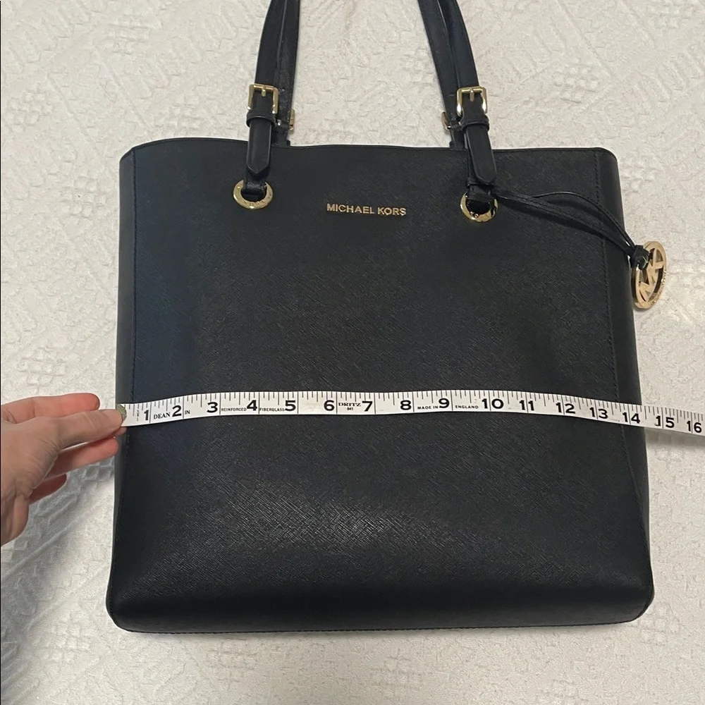 Michael Kors Black leather Tote Bag large MK purse